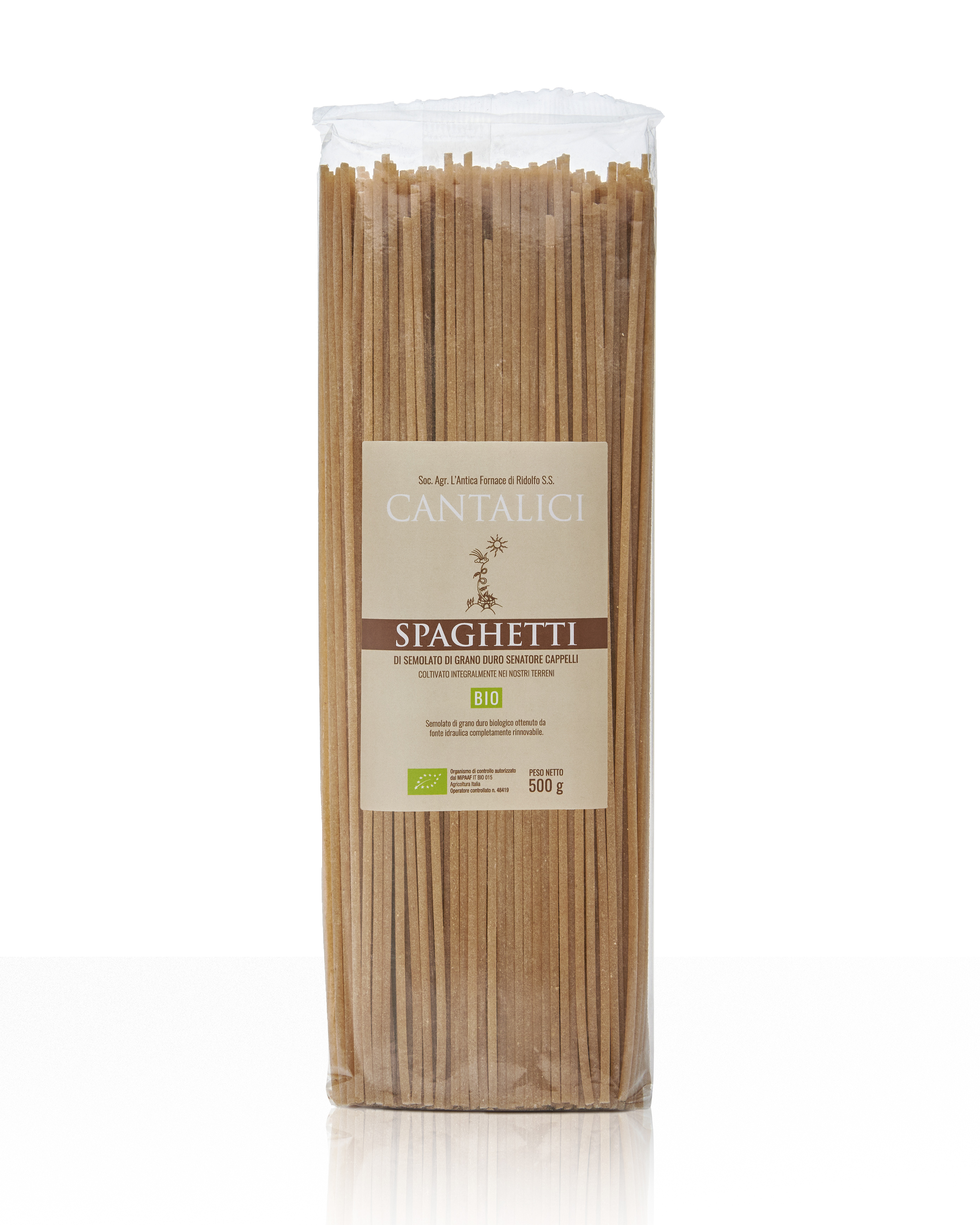 Spaghetti pasta made with ancient wheat Saragolla Cantalici